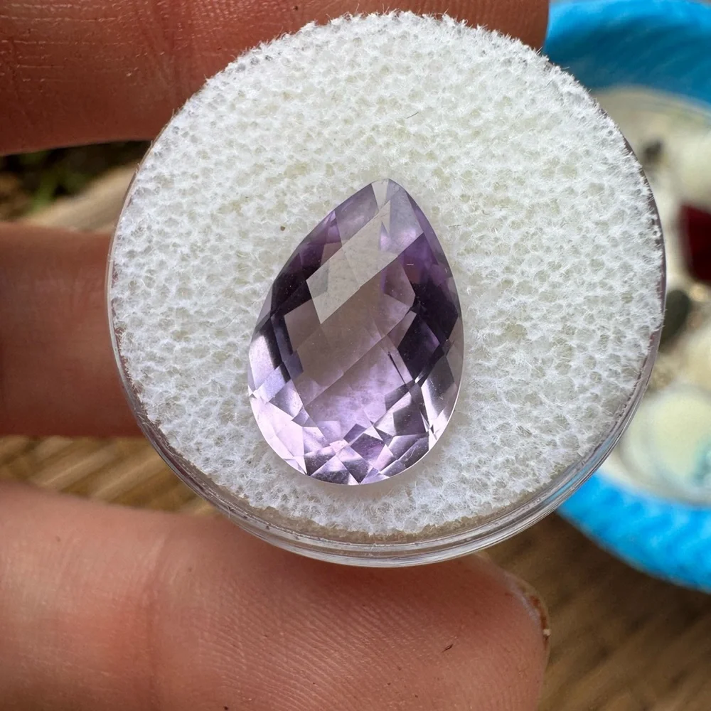 5.25ctw genuine pear amethyst loose in gem jar - Picture 5 of 15